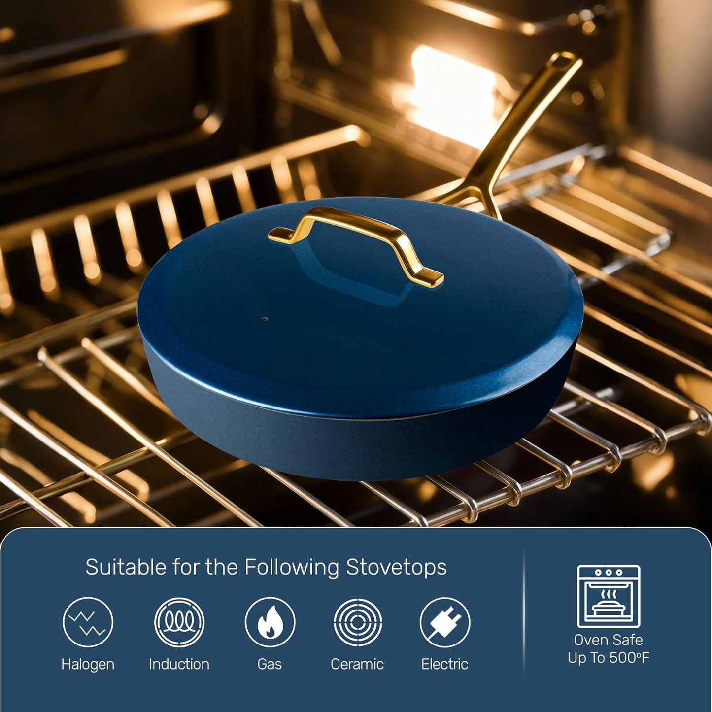 Gotham Steel Modern 11 Pc Ceramic Cookware Set, Elegantly Designed Pots and Pans Set Non Stick with Steamer, Induction Bottom, Premium Stay Cool Handles, Non Toxic PFOA Free, Oven & Dishwasher Safe (Copy) (Copy)