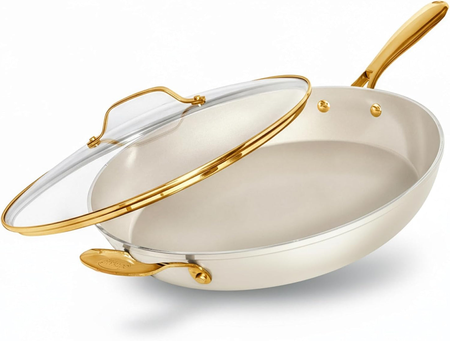 GOTHAM STEEL 14 Inch Non Stick Frying Pans Nonstick Skillet, Ceramic Pan for Cooking Non Toxic, Nonstick Frying Pan Skillets with Stay Cool Handle, Fry Pans, Oven and Dishwasher Safe