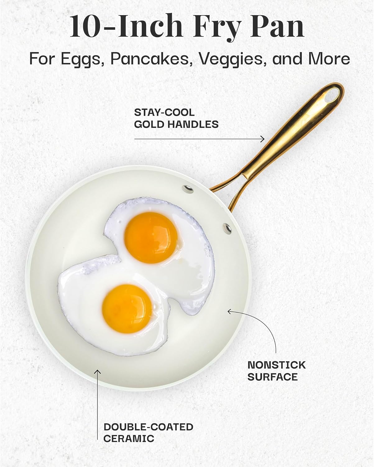 GOTHAM STEEL 10 Inch Non Stick Frying Pans Nonstick Skillet, Ceramic Pan for Cooking Non Toxic, Nonstick Frying Pan Skillets with Stay Cool Handle, Fry Pans, Oven and Dishwasher Safe - Navy