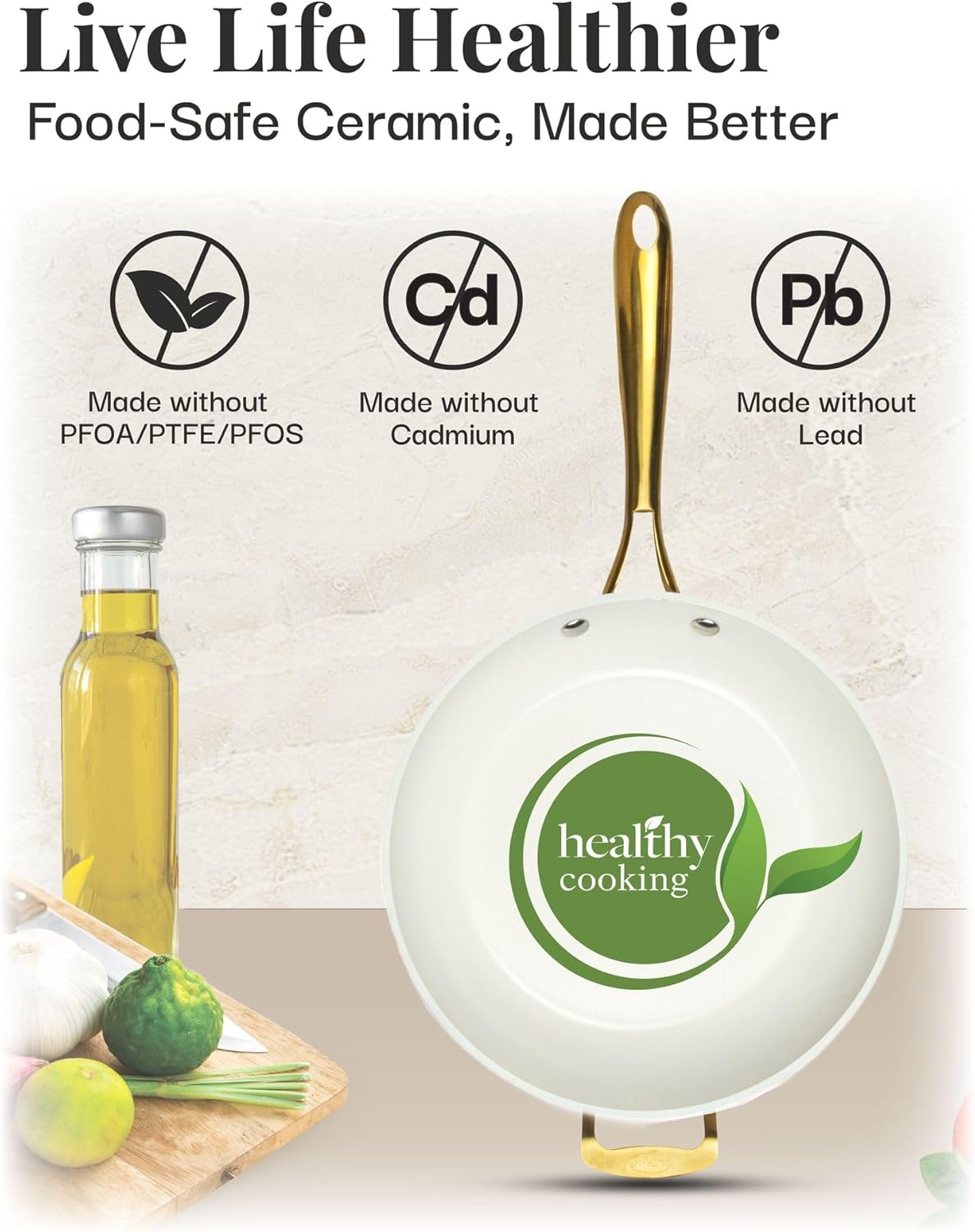 GOTHAM STEEL 14 Inch Non Stick Frying Pans Nonstick Skillet, Ceramic Pan for Cooking Non Toxic, Nonstick Frying Pan Skillets with Stay Cool Handle, Fry Pans, Oven and Dishwasher Safe