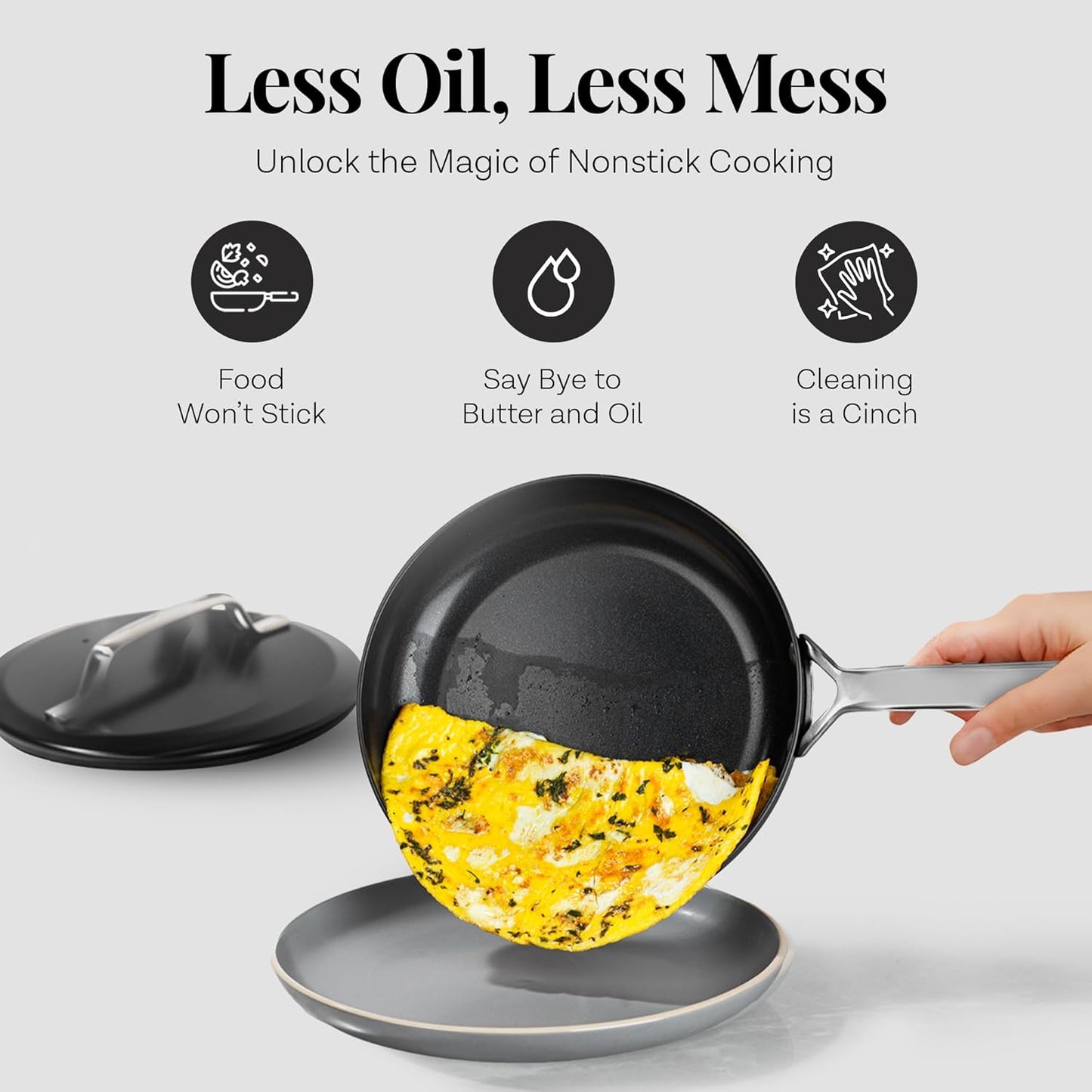 Gotham Steel Modern 11 Pc Ceramic Cookware Set, Elegantly Designed Pots and Pans Set Non Stick with Steamer, Induction Bottom, Premium Stay Cool Handles, Non Toxic PFOA Free, Oven & Dishwasher Safe (Copy)