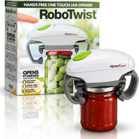 Robotwist Automatic Jar Opener Deluxe Model with Improved Torque | Electric, One Touch Hands Free for Seniors with Arthritis or Weak Hands, Fits All Jars 1.2–3.5 in