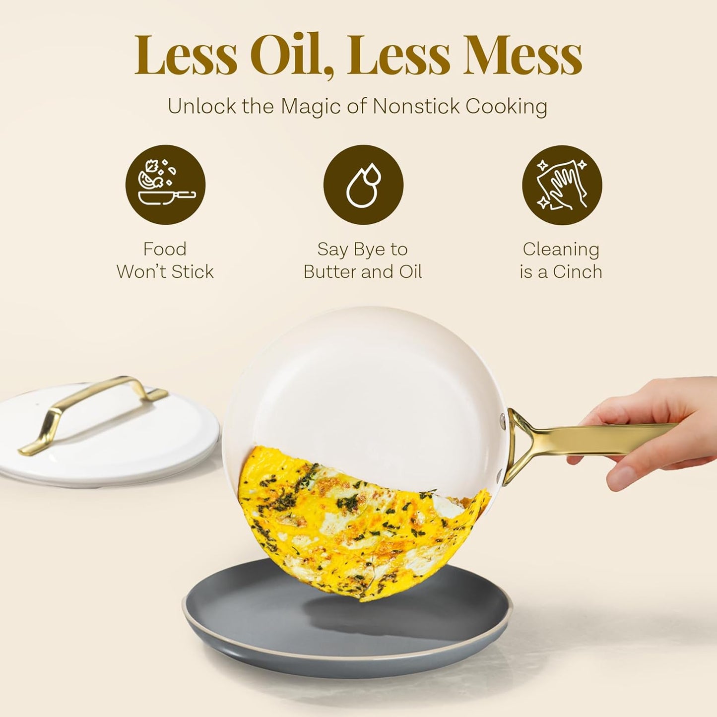 Gotham Steel Modern 11 Pc Ceramic Cookware Set, Elegantly Designed Pots and Pans Set Non Stick with Steamer, Induction Bottom, Premium Stay Cool Handles, Non Toxic PFOA Free, Oven & Dishwasher Safe