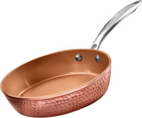 Gotham Steel 10 Inch Hammered Non Stick Frying Pans, Nonstick Frying Pan with Lid, Nonstick Pan, Ceramic Frying Pans Nonstick Skillet, Ceramic Pan, Non Stick Pan, Copper Pan, Dishwasher / Oven Safe: Home & Kitchen