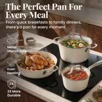 GOTHAM STEEL HAMMERED 15 Pc Titanium Ceramic Cookware Set, Diamond Infused | Pots and Pans Non Stick with Cooking Utensils & Steamer, Non Toxic PFOA PFOS Free, Induction Ready, Dishwasher & Oven Safe: Home & Kitchen