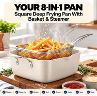 GRANITESTONE Ceraluxe 20 Pc Ceramic Cookware Set Nonstick, Diamond Infused | Pots and Pans Non Stick, Deep Frying Pan & Bakeware Set Included, Non Toxic PFAS-Free, Oven & Dishwasher Safe, Taupe: Home & Kitchen