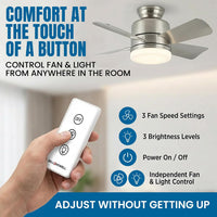Bell+Howell Socket Breeze 15.4" Socket Fan Light – Portable Low Profile Ceiling Fans with Lights and Remote Control for Bedroom, Kitchen, Living Room - Silver, Warm Light - Amazon.com