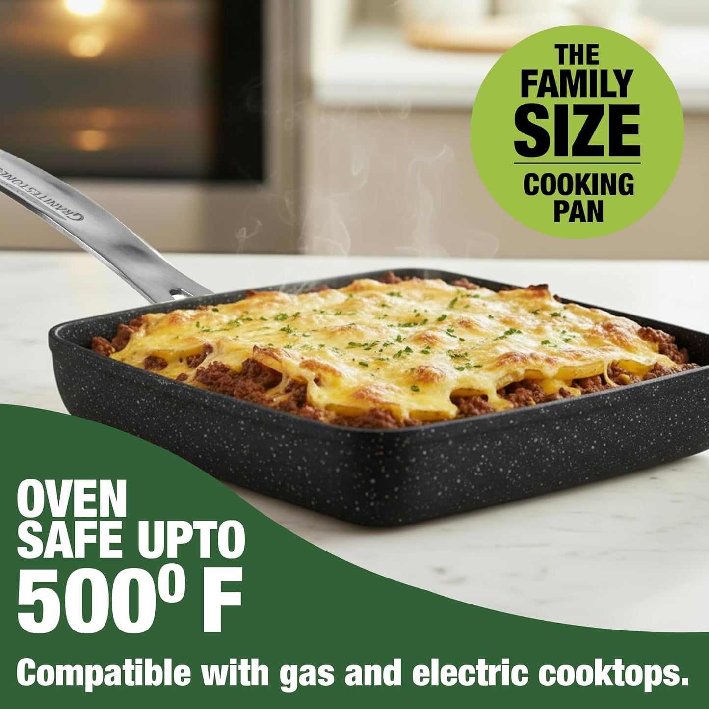 Granitestone 20 Pc Ceramic Cookware Set Nonstick, Complete Pots and Pans Set Non Stick for Kitchen with 5 Pc Bakeware Set, Deep Frying Pan Set, & Steamer, Non Toxic PFOA Free, Oven & Dishwasher Safe