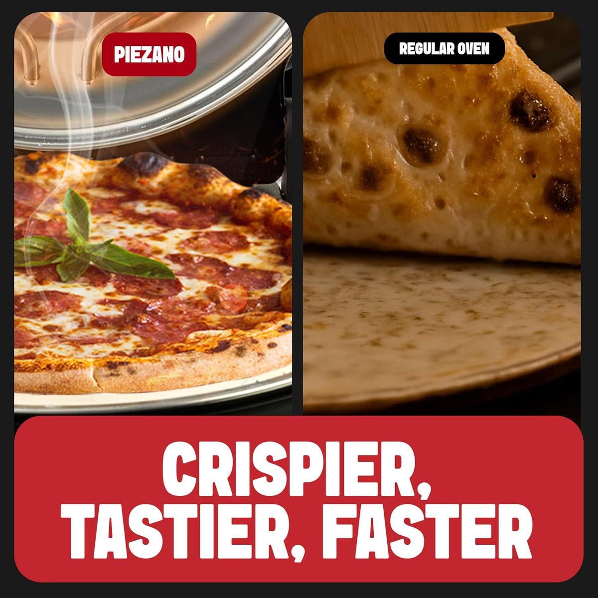 PIEZANO XL Crispy Crust Pizza Oven by Granitestone 14 Inch Electric Pizza Oven Indoor Countertop Maker w/ Ceramic Stone Heats up to 800˚F for Stone Baked Pizzeria Style at Home As Seen on TV Products