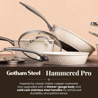 GOTHAM STEEL HAMMERED 20 Pc Titanium Ceramic Cookware Set, Diamond Infused | Pots and Pans with Bakeware Non Stick, Diamond Infused, 3.0MM Gauge, Non Toxic PFAS-Free, Induction, Oven & Dishwasher Safe