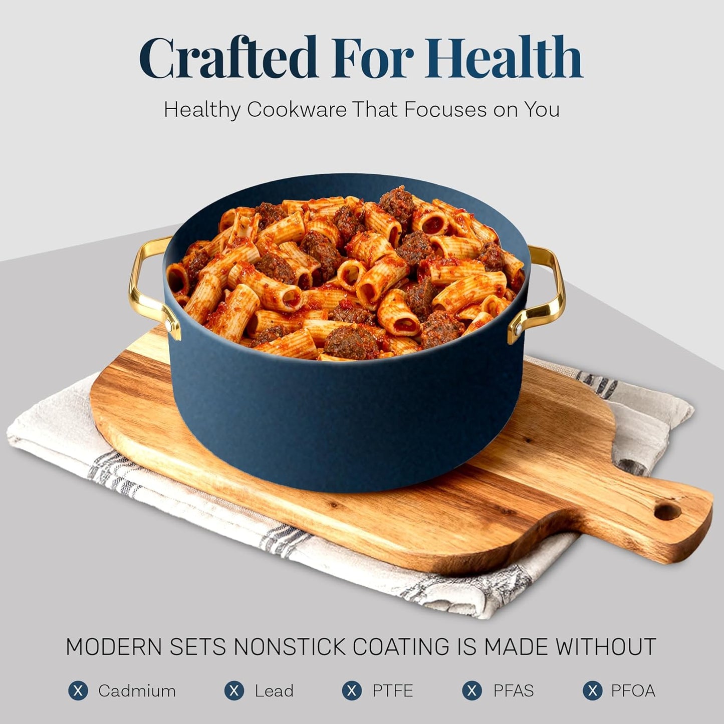 Gotham Steel Modern 11 Pc Ceramic Cookware Set, Elegantly Designed Pots and Pans Set Non Stick with Steamer, Induction Bottom, Premium Stay Cool Handles, Non Toxic PFOA Free, Oven & Dishwasher Safe (Copy) (Copy)