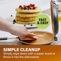 GOTHAM STEEL 8" Double Sided Pancake & Omlet Pan, Ceramic Nonstick, Copper | Titanium & Diamond Coated, Frittata, Omelette and Pancake Maker Griddle for Fluffy Pancakes, Easy to Flip, Dishwasher Safe: Home & Kitchen