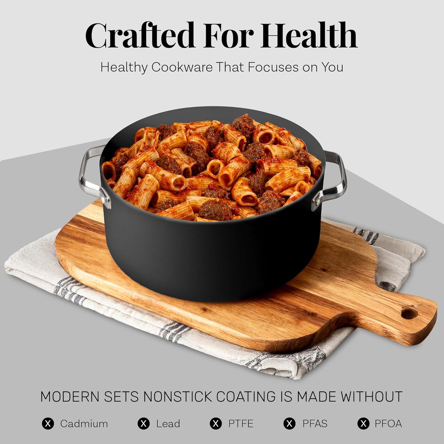 Gotham Steel Modern 11 Pc Ceramic Cookware Set, Elegantly Designed Pots and Pans Set Non Stick with Steamer, Induction Bottom, Premium Stay Cool Handles, Non Toxic PFOA Free, Oven & Dishwasher Safe (Copy)