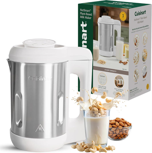 Cuisinart NutSmart 50 Oz Nut Milk Maker Machine Makes Milk in 60 Seconds, Easy to Use and Clean, Perfect for Almond Milk, Soy Milk, Oat Milk, Made with BPA Free Stainless Steel