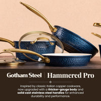 GOTHAM STEEL HAMMERED 20 Pc Titanium Ceramic Cookware Set, Diamond Infused | Pots and Pans with Bakeware Non Stick, Diamond Infused, 3.0MM Gauge, Non Toxic PFAS-Free, Induction, Oven & Dishwasher Safe