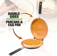 GOTHAM STEEL 8" Double Sided Pancake & Omlet Pan, Ceramic Nonstick, Copper | Titanium & Diamond Coated, Frittata, Omelette and Pancake Maker Griddle for Fluffy Pancakes, Easy to Flip, Dishwasher Safe: Home & Kitchen