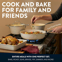GOTHAM STEEL HAMMERED 15 Pc Titanium Ceramic Cookware Set, Diamond Infused | Pots and Pans Non Stick with Cooking Utensils & Steamer, Non Toxic PFOA PFOS Free, Induction Ready, Dishwasher & Oven Safe: Home & Kitchen