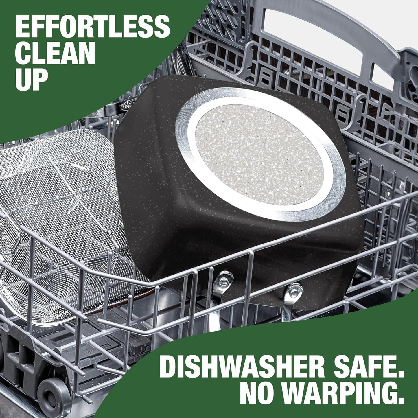 Granitestone 20 Pc Ceramic Cookware Set Nonstick, Complete Pots and Pans Set Non Stick for Kitchen with 5 Pc Bakeware Set, Deep Frying Pan Set, & Steamer, Non Toxic PFOA Free, Oven & Dishwasher Safe