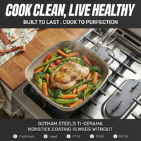 GOTHAM STEEL 12 Pc Titanium Ceramic Cookware Set Nonstick, Diamond Infused | Pots and Pans Non Stick, Non Toxic PFAS Free, Lightweight, Even Heating, Stay Cool Handles, Dishwasher & Oven Safe, Cream