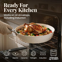 GOTHAM STEEL HAMMERED 20 Pc Titanium Ceramic Cookware Set, Diamond Infused | Pots and Pans with Bakeware Non Stick, Diamond Infused, 3.0MM Gauge, Non Toxic PFAS-Free, Induction, Oven & Dishwasher Safe
