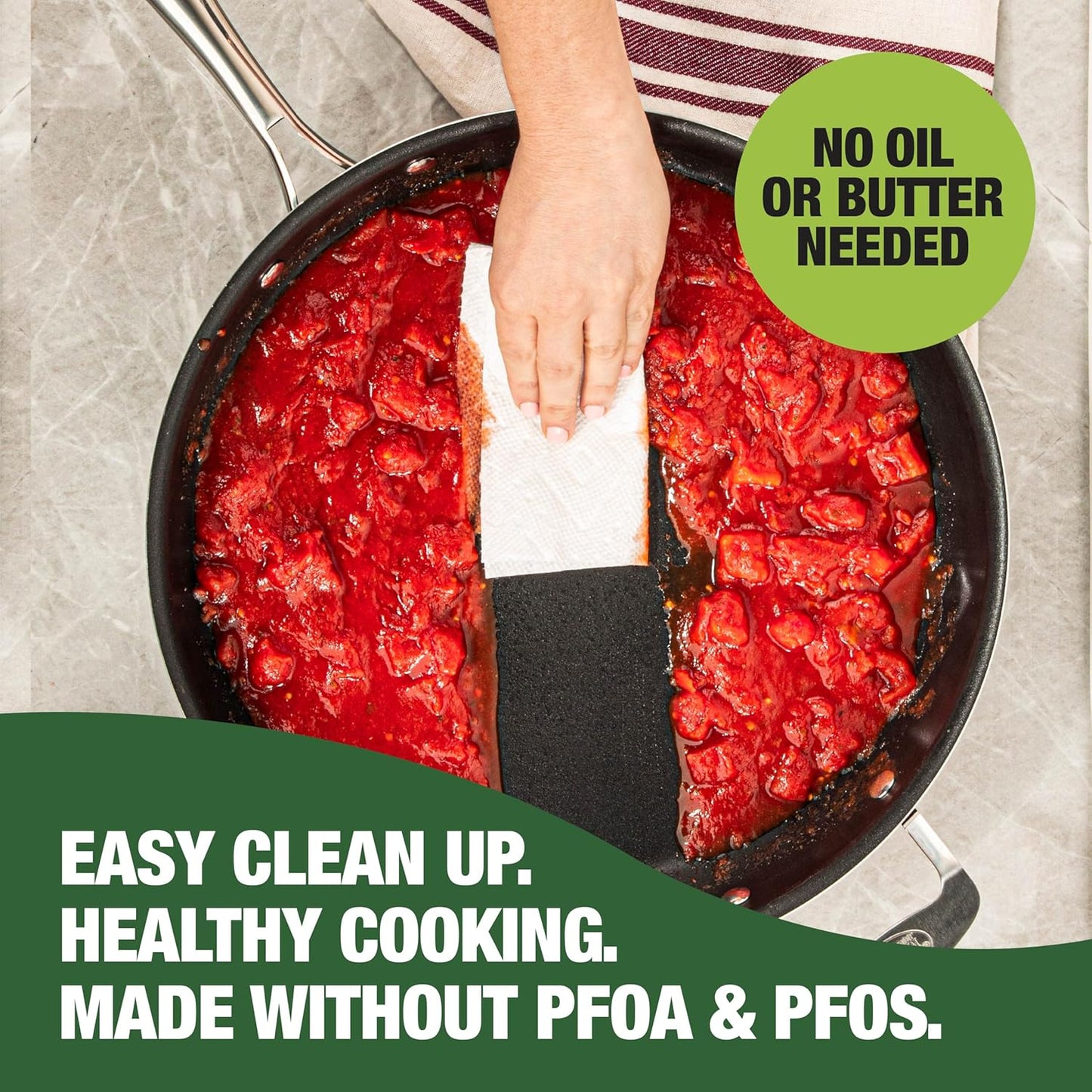 Granitestone 14 Inch Large Frying Pan with Lid, Ceramic Non Stick Frying Pans Skillet, Non Toxic Frying Pans Nonstick for Sauté & Cooking, PFAS & PFOA Free, Oven & Dishwasher Safe