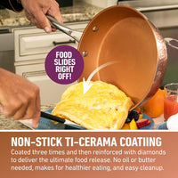 GOTHAM STEEL Hammered 3 Pc Nonstick Frying Pans Set | 8, 10, 12" Fry Pans, Non Toxic PFOA/PFOS/PTFE Free, Induction Compatible, Oven and Dishwasher Safe: Home & Kitchen