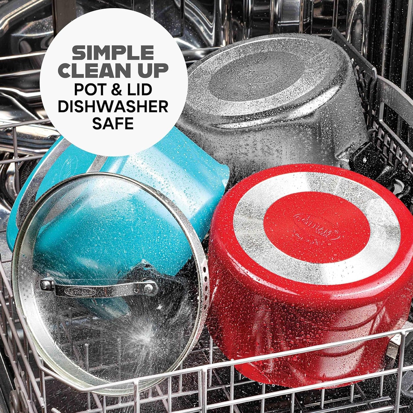 GOTHAM STEEL 8 Qt Stainless Steel Stock Pot Multipurpose Pasta Pot with Strainer Lid & Twist and Lock Handles, for Soup, Spaghetti, Rice, Induction Ready, Dishwasher Safe