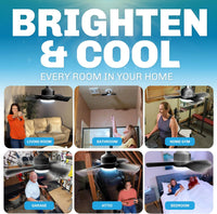 Bell+Howell Socket Breeze 15.4" Socket Fan Light with Remote | 3500K, 1000 Lumens, Portable, Small, Easy to Install Ceiling Fan Replacement for Bedroom, Kitchen, Living Room
