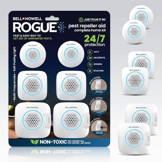 Bell+Howell Upgraded 2025 Ultrasonic Pest Repeller Indoor 6 Pk, Pest Repellent Ultrasonic Plug In, Mouse Repellent Indoor, Rodent Repellent, Pest Repellent Family & Pet Safe, 6 Pack