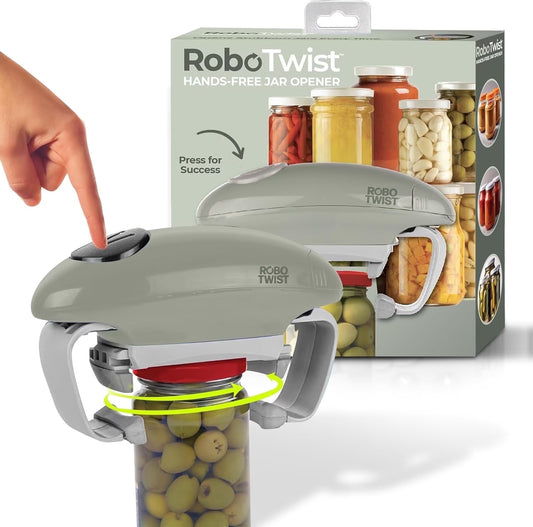 Robotwist Electric Jar Opener for Seniors with Arthritis, Automatic Jar Openers for Seniors with Improved Torque, Electric Easy Jar Lid Opener – Works on All Jar Sizes, As Seen on TV Products