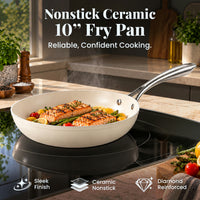 Gotham Steel Fry-Pan 10in Cream-Silver - image 1
