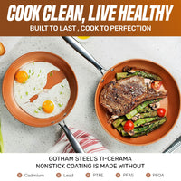 Gotham Steel Fry-Pan 9.5in Copper-Grey-Silver - image 2